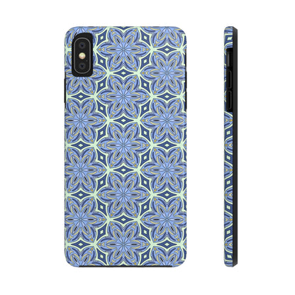 Pale Cornflower Blue and Yellow Phone Case – Geometric Floral Protective Cover for iPhone & Android Models