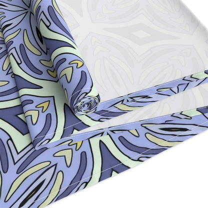 Pale Cornflower Blue and Yellow Table Runner – Elegant Floral Dining Decor for Modern and Traditional Settings