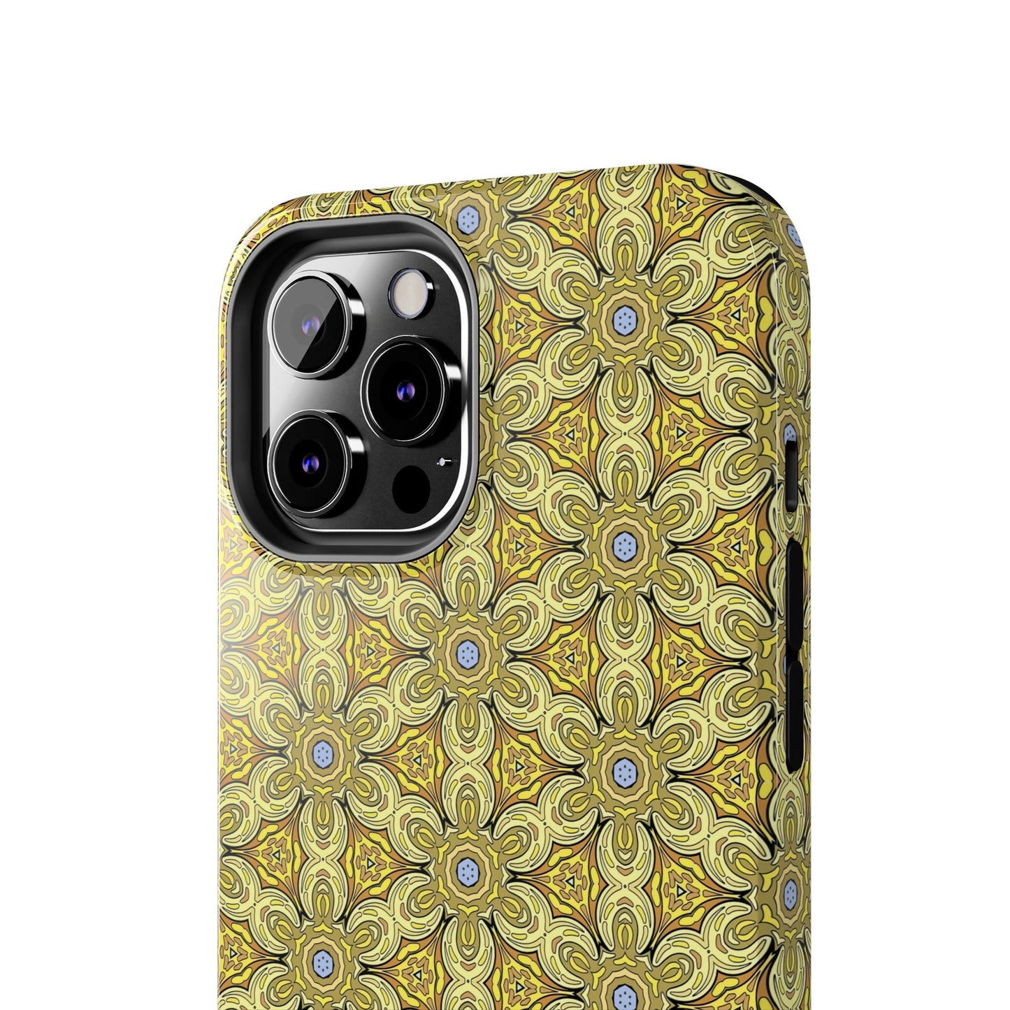 Retro Yellow Flowers Pattern Phone Case – Vibrant Geometric Floral Design for iPhone & Samsung