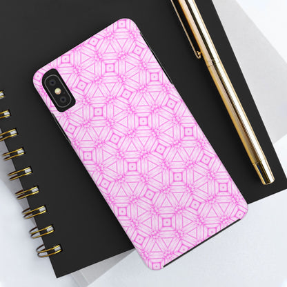 Cherry Blossom Patchwork Tough Case – Sakura Floral Pink Spring Floral Pattern Phone Case for Samsung Galaxy and iPhone