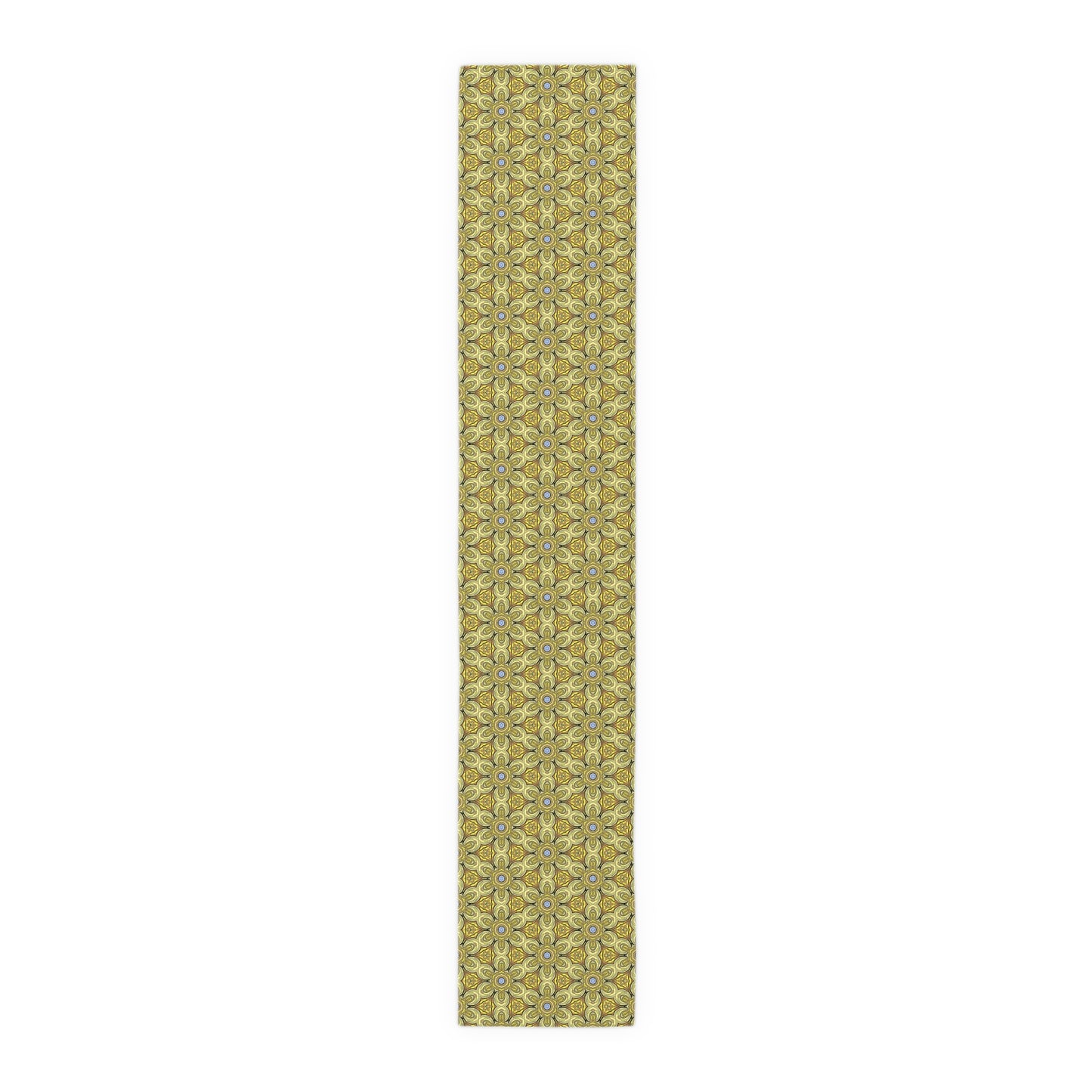Retro Yellow Flowers Table Runner – Geometric Floral Dining Room & Kitchen Decor