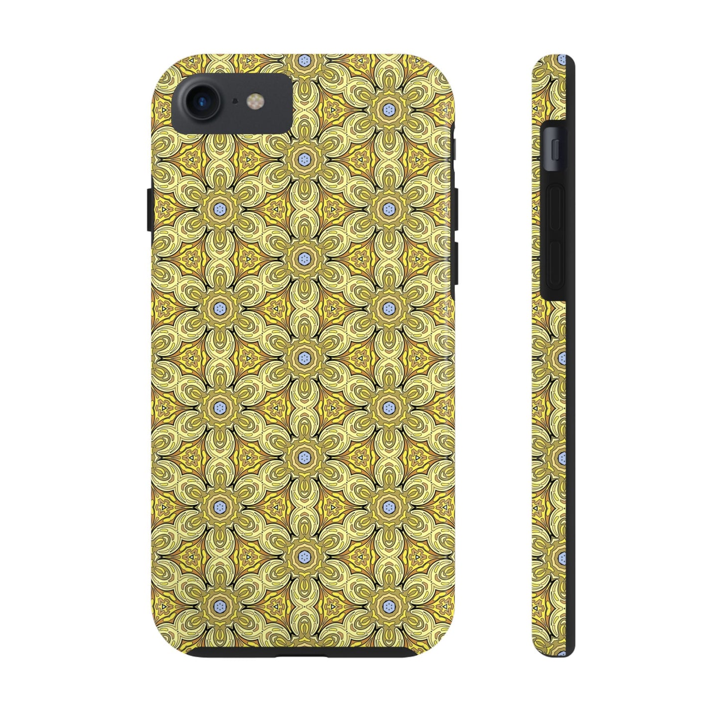 Retro Yellow Flowers Pattern Phone Case – Vibrant Geometric Floral Design for iPhone & Samsung