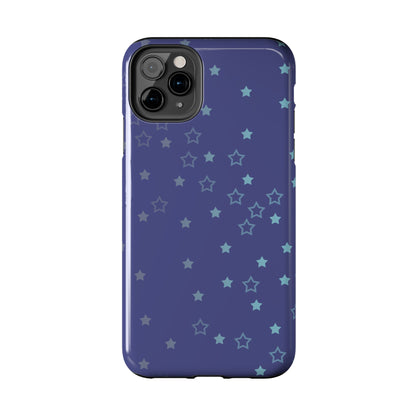 Blue Starfall Tough Phone Case – Celestial Blue Star Cover, Galaxy-Inspired Night Sky iPhone Accessory