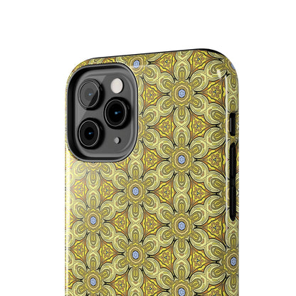 Retro Yellow Flowers Pattern Phone Case – Vibrant Geometric Floral Design for iPhone & Samsung