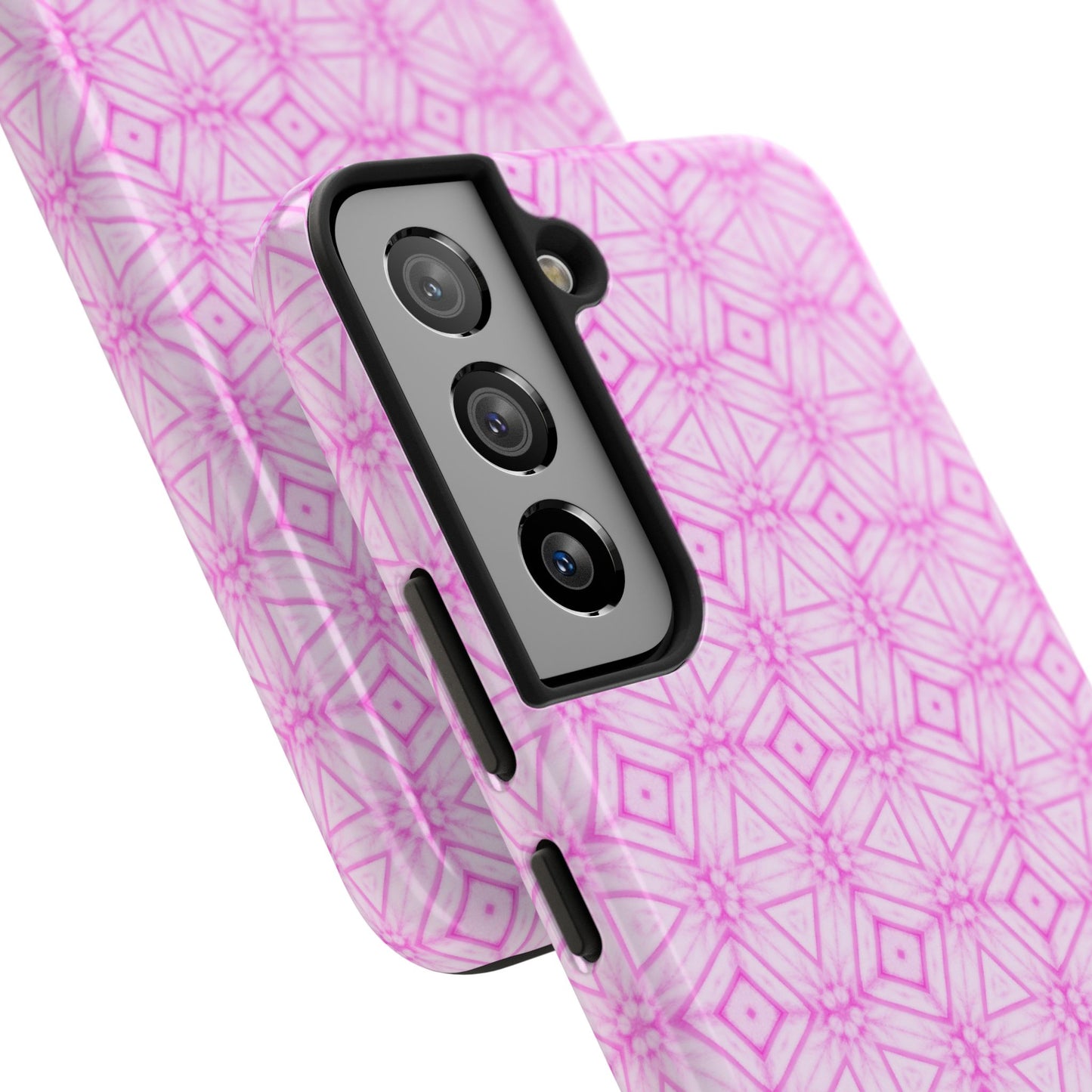 Cherry Blossom Patchwork Tough Case – Sakura Floral Pink Spring Floral Pattern Phone Case for Samsung Galaxy and iPhone
