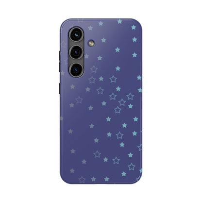 Blue Starfall Tough Phone Case – Celestial Blue Star Cover, Galaxy-Inspired Night Sky iPhone Accessory