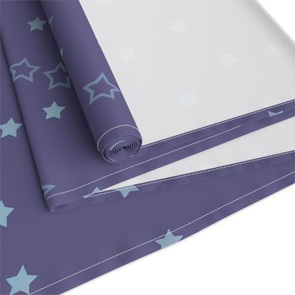 Blue Starfall Table Runner – Celestial Night Sky Decor, Blue Star Table Accent for Dining or Events