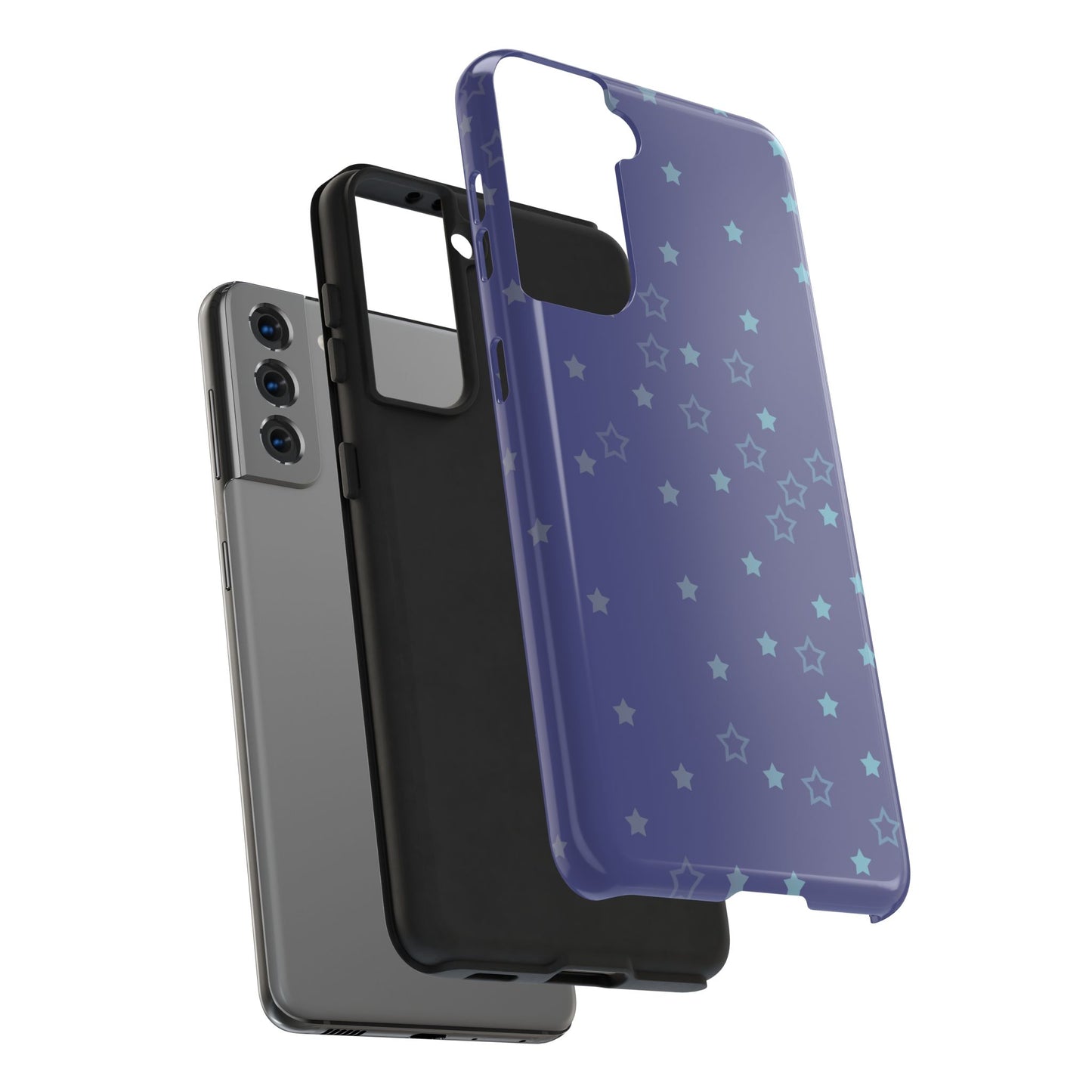 Blue Starfall Tough Phone Case – Celestial Blue Star Cover, Galaxy-Inspired Night Sky iPhone Accessory