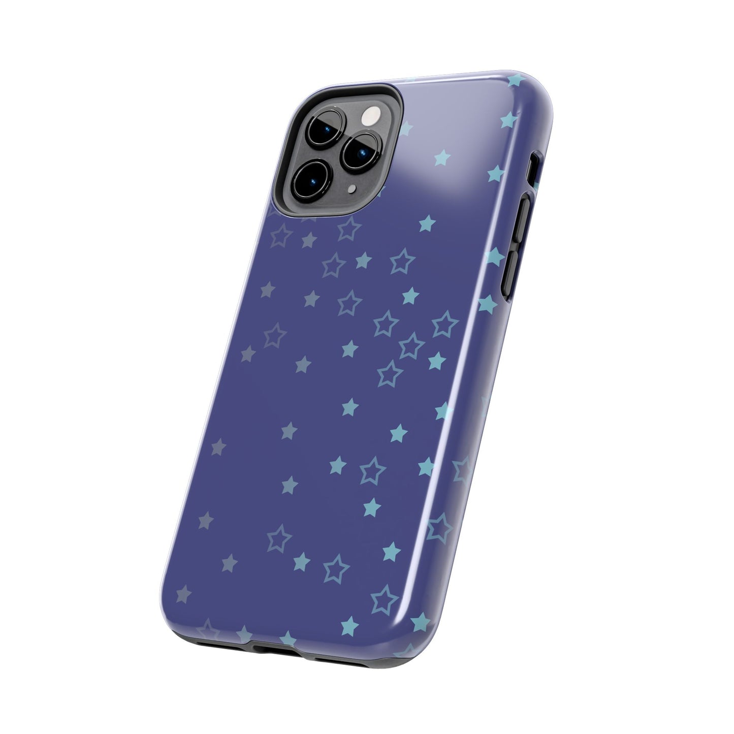 Blue Starfall Tough Phone Case – Celestial Blue Star Cover, Galaxy-Inspired Night Sky iPhone Accessory