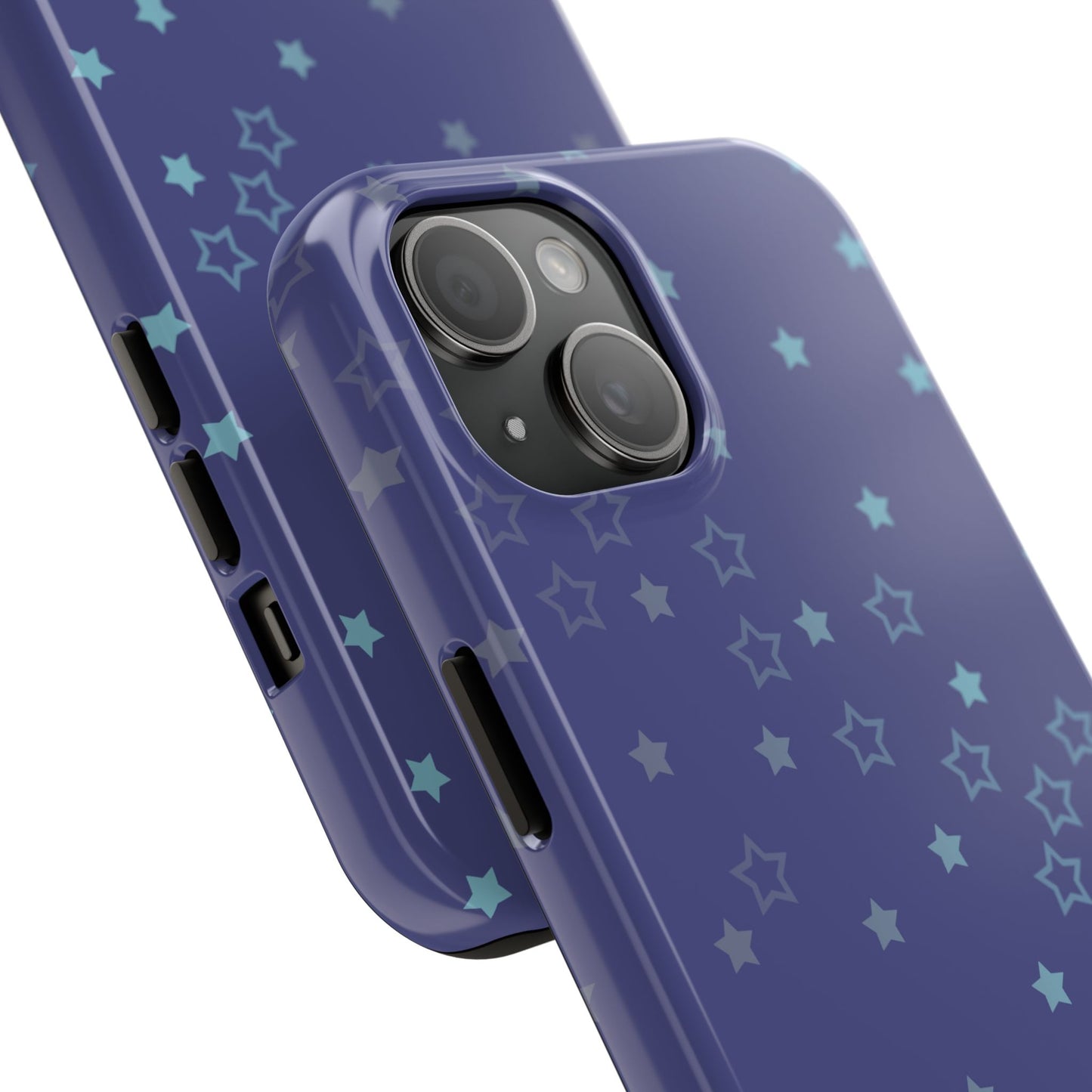 Blue Starfall Tough Phone Case – Celestial Blue Star Cover, Galaxy-Inspired Night Sky iPhone Accessory