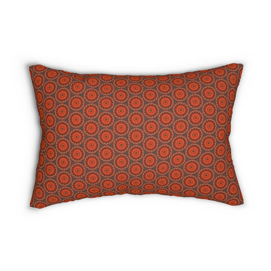 Sun God Mandala Lumbar Pillow – Boho Geometric Throw Pillow for Cozy Modern or Eclectic Home Decor