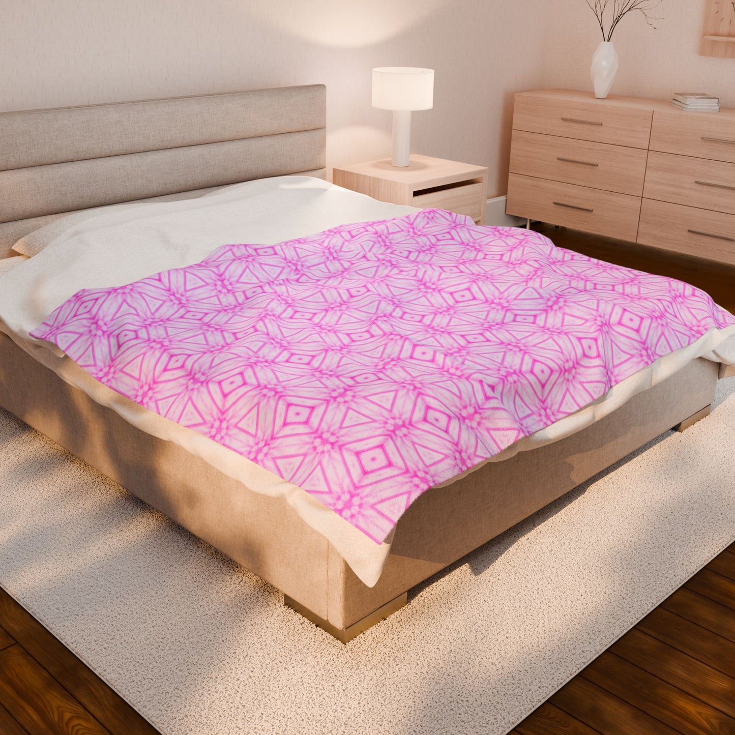 Cherry Blossom Patchwork Velveteen Plush Blanket – Pink Cozy Sakura Floral Throw,Japanese Cherry Blossom Soft Throw