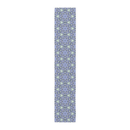 Pale Cornflower Blue and Yellow Table Runner – Elegant Floral Dining Decor for Modern and Traditional Settings