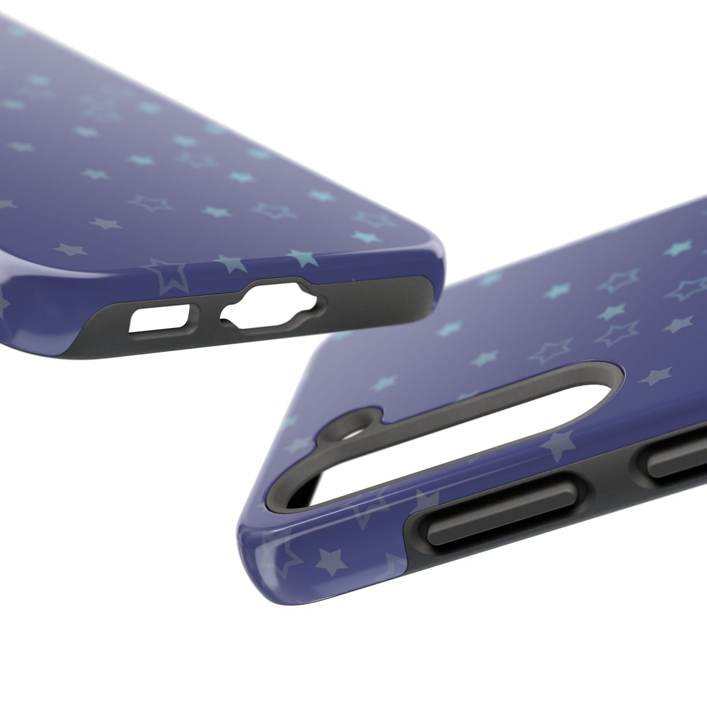 Blue Starfall Tough Phone Case – Celestial Blue Star Cover, Galaxy-Inspired Night Sky iPhone Accessory