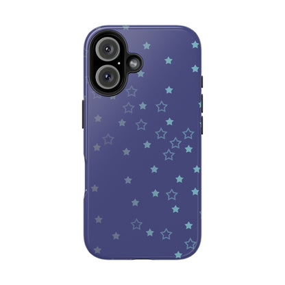 Blue Starfall Tough Phone Case – Celestial Blue Star Cover, Galaxy-Inspired Night Sky iPhone Accessory