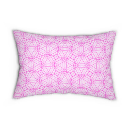 Cherry Blossom Patchwork Lumbar Pillow – Sakura Floral Pink Cushion, Japanese Cherry Blossom Decor