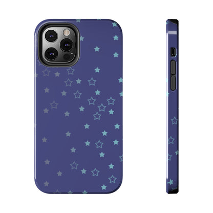 Blue Starfall Tough Phone Case – Celestial Blue Star Cover, Galaxy-Inspired Night Sky iPhone Accessory