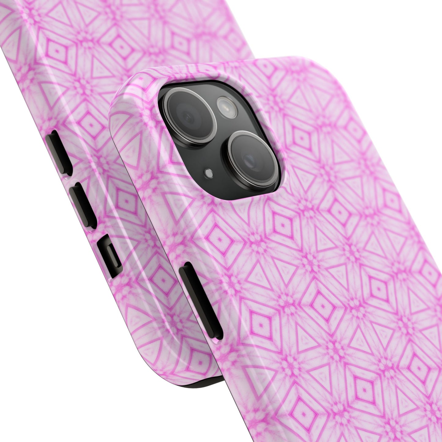 Cherry Blossom Patchwork Tough Case – Sakura Floral Pink Spring Floral Pattern Phone Case for Samsung Galaxy and iPhone