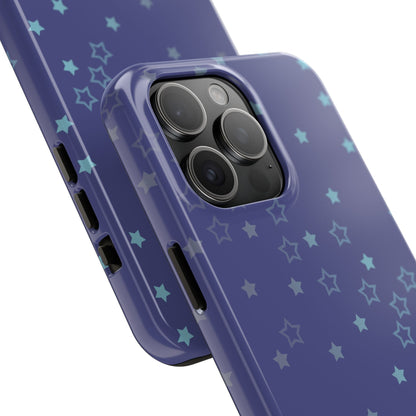Blue Starfall Tough Phone Case – Celestial Blue Star Cover, Galaxy-Inspired Night Sky iPhone Accessory