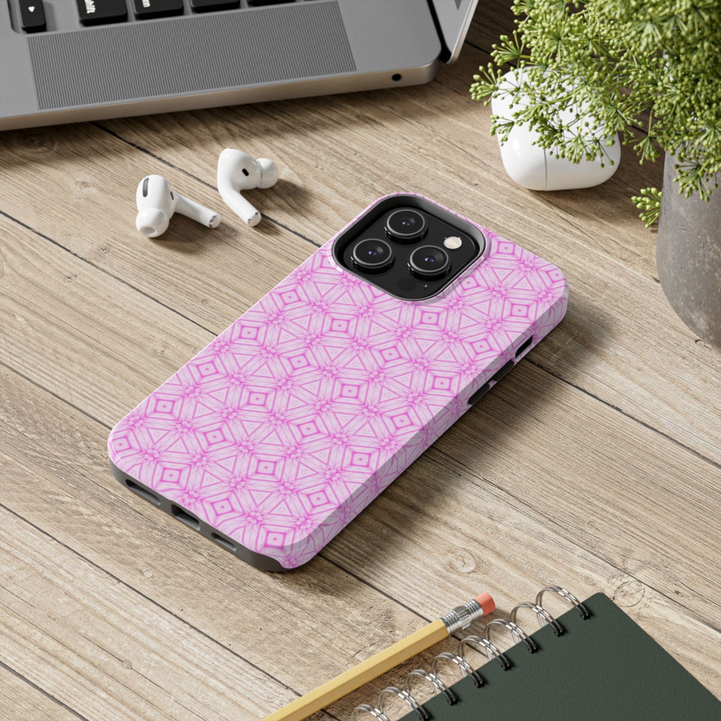 Cherry Blossom Patchwork Tough Case – Sakura Floral Pink Spring Floral Pattern Phone Case for Samsung Galaxy and iPhone