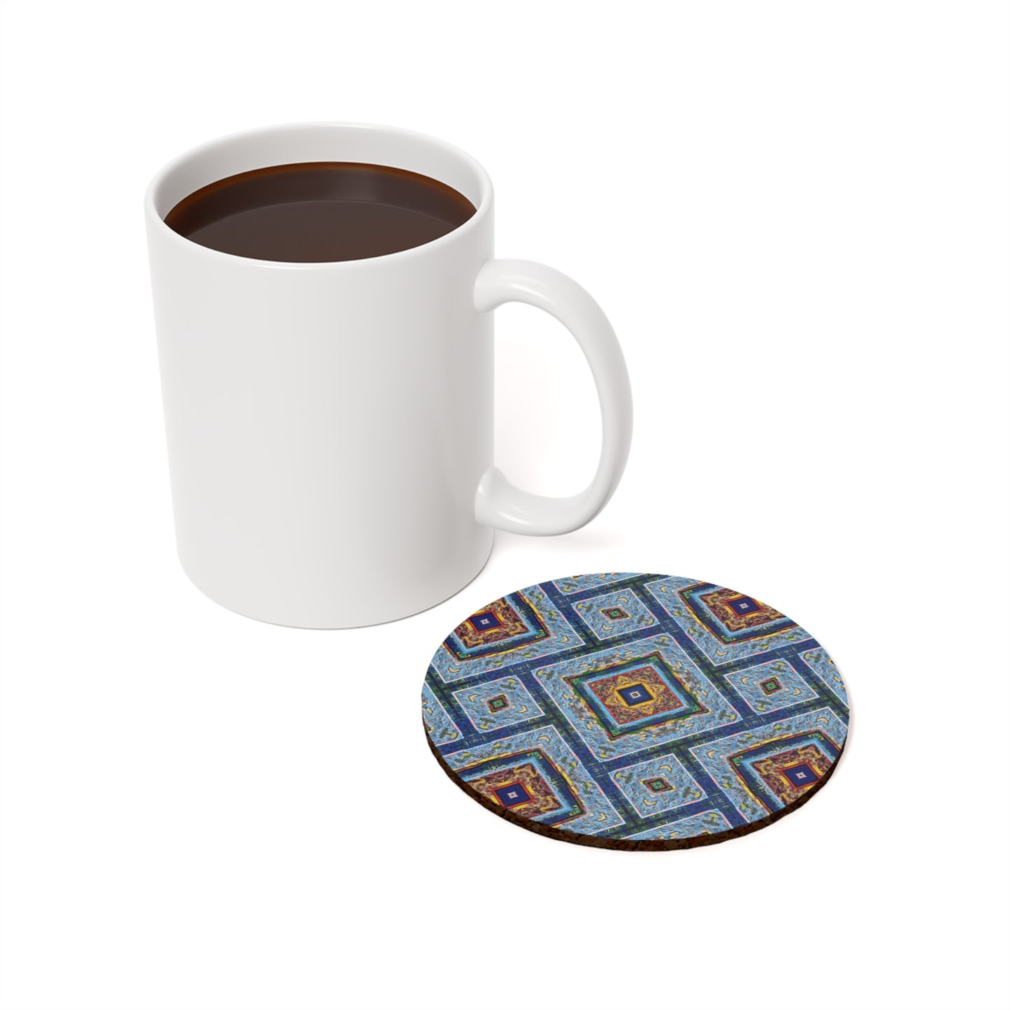 Artistic Cork Back Coaster - Decorative Home Accessory for Gifts