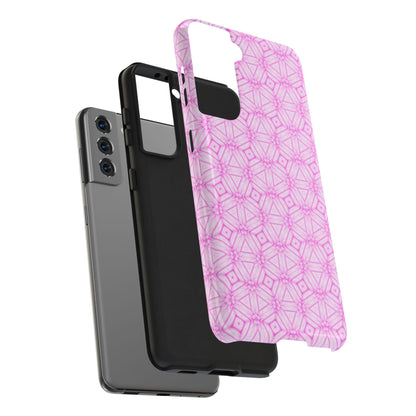 Cherry Blossom Patchwork Tough Case – Sakura Floral Pink Spring Floral Pattern Phone Case for Samsung Galaxy and iPhone