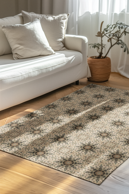 Desert Suns Area Rug – Boho Sunburst Southwestern Earth-Tone Living Room Carpet