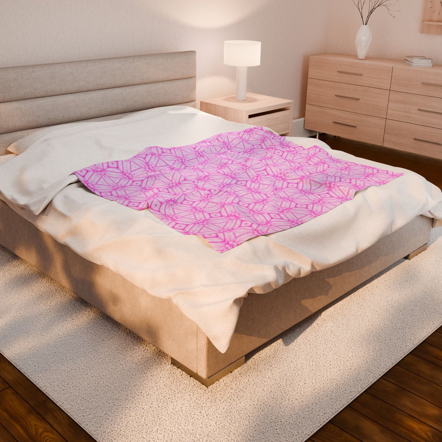 Cherry Blossom Patchwork Velveteen Plush Blanket – Pink Cozy Sakura Floral Throw,Japanese Cherry Blossom Soft Throw