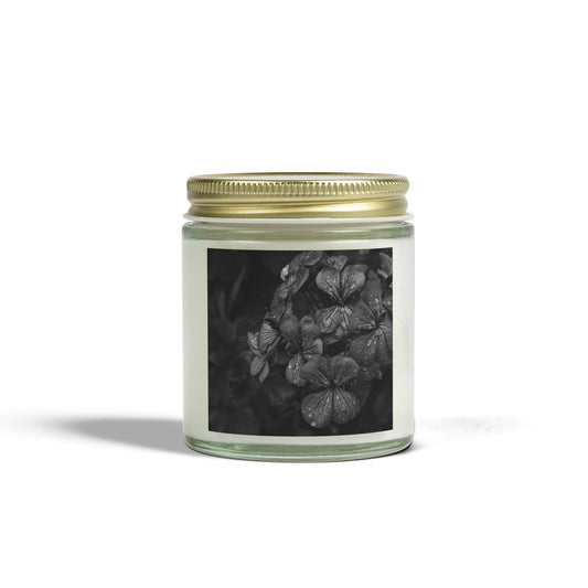Geranium After a Light Rain Jar Candle – Botanical Photo Candle for Garden-Inspired Home Decor