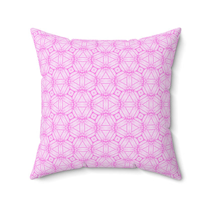 Cherry Blossom Patchwork Square Pillow – Sakura Floral Decorative Cushion, Pink Cherry Blossom Art