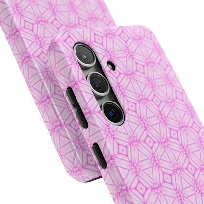 Cherry Blossom Patchwork Tough Case – Sakura Floral Pink Spring Floral Pattern Phone Case for Samsung Galaxy and iPhone
