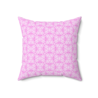 Cherry Blossom Patchwork Square Pillow – Sakura Floral Decorative Cushion, Pink Cherry Blossom Art