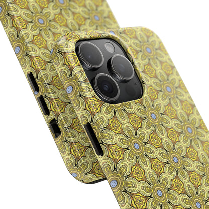 Retro Yellow Flowers Pattern Phone Case – Vibrant Geometric Floral Design for iPhone & Samsung