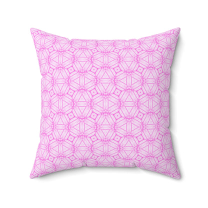 Cherry Blossom Patchwork Square Pillow – Sakura Floral Decorative Cushion, Pink Cherry Blossom Art