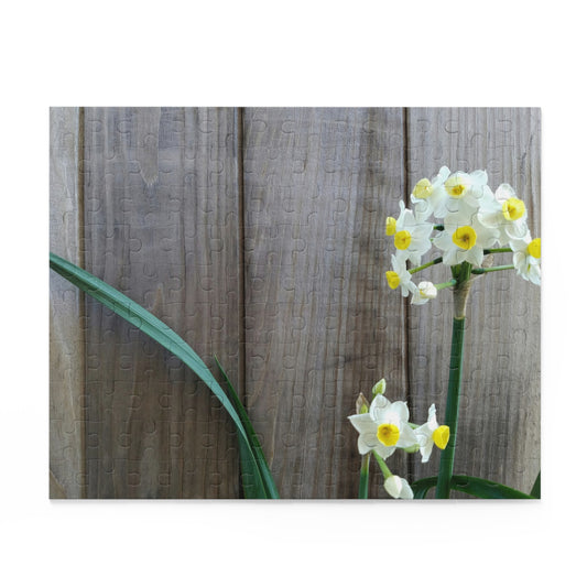 Daffodils by the Fence Puzzle – Rustic Spring Floral Jigsaw for Botanical and Cottagecore Decor Lovers