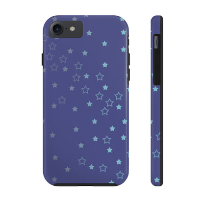 Blue Starfall Tough Phone Case – Celestial Blue Star Cover, Galaxy-Inspired Night Sky iPhone Accessory