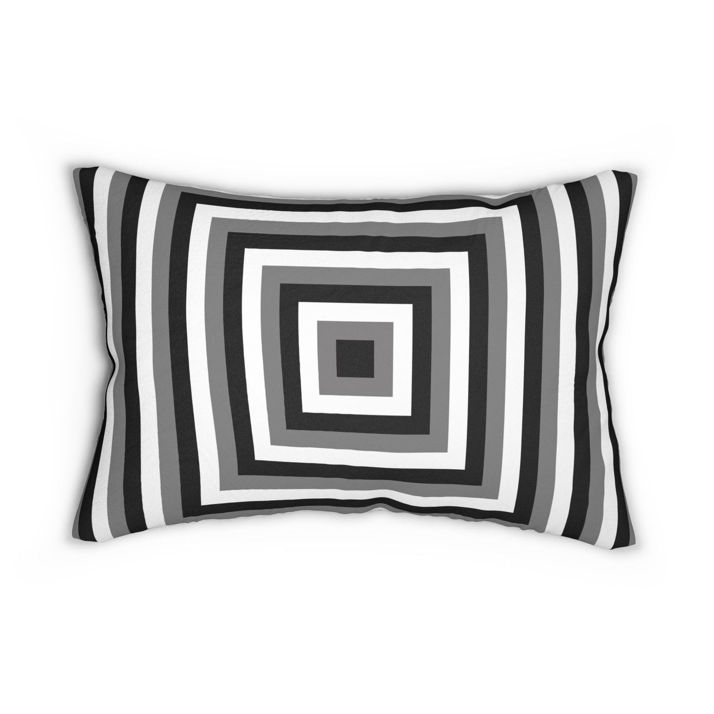 Optical Illusion Square Lumbar Pillow – Bold Black and White Geometric Accent Cushion for Modern or Mid-Century Home Decor