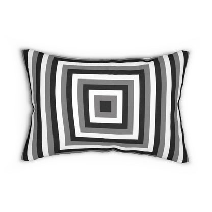 Optical Illusion Square Lumbar Pillow – Bold Black and White Geometric Accent Cushion for Modern or Mid-Century Home Decor