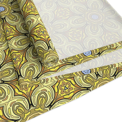 Retro Yellow Flowers Table Runner – Geometric Floral Dining Room & Kitchen Decor