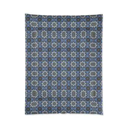Blue Quilt Pattern Comforter – Colorful Geometric Bedding for Modern Bedrooms