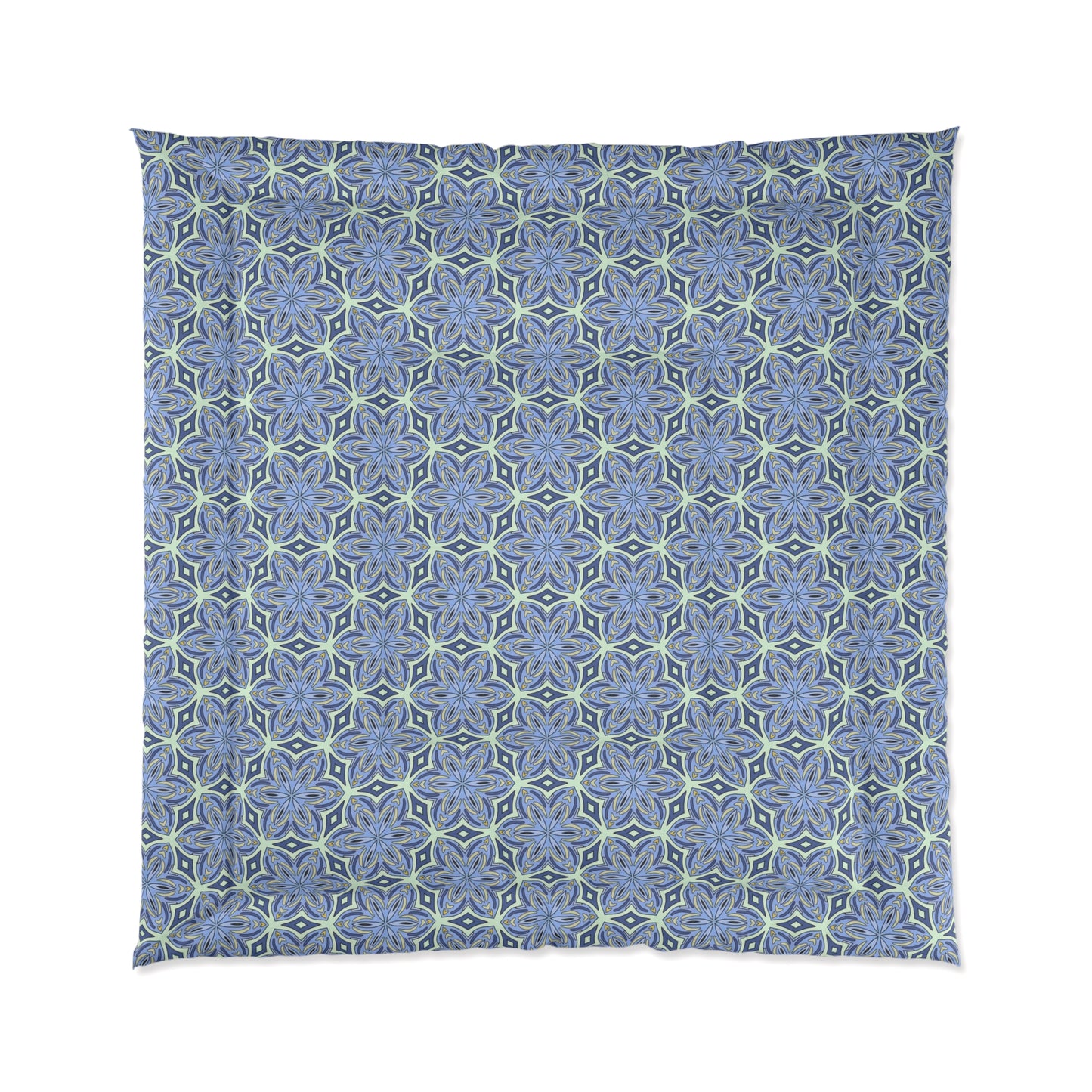floral blue and yellow bedding