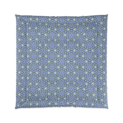 floral blue and yellow bedding