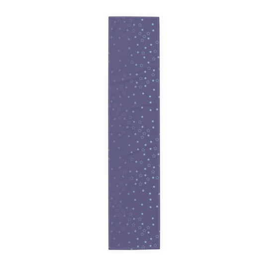Blue Starfall Table Runner – Celestial Night Sky Decor, Blue Star Table Accent for Dining or Events