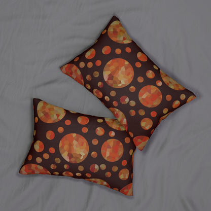 Mosaic Polka Dot Lumbar Pillow – Warm Autumn Circle Pattern Cushion for Modern or Artistic Home Decor