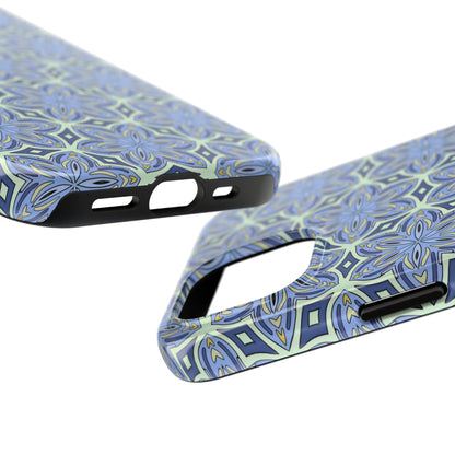 Pale Cornflower Blue and Yellow Phone Case – Geometric Floral Protective Cover for iPhone & Android Models