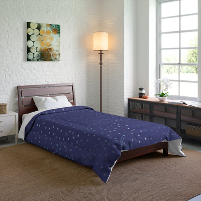 Blue Starfall Comforter – Blue Star Bedding, Celestial Night Sky Comforter, Galaxy-Inspired Bedroom Decor