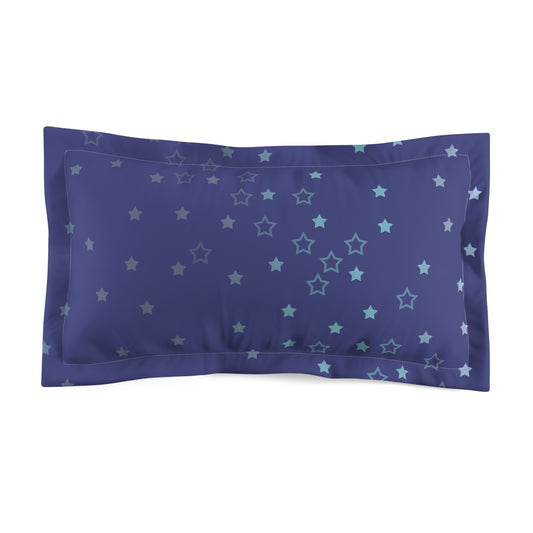 Blue Starfall Pillow Sham – Blue Star Pillow Cover, Celestial Night Sky Bedding, Cosmic Decorative Sham