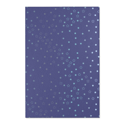 Blue Starfall Area Rug – Blue Star Floor Decor, Celestial Night Sky Carpet, Galaxy-Inspired Living Room Rug