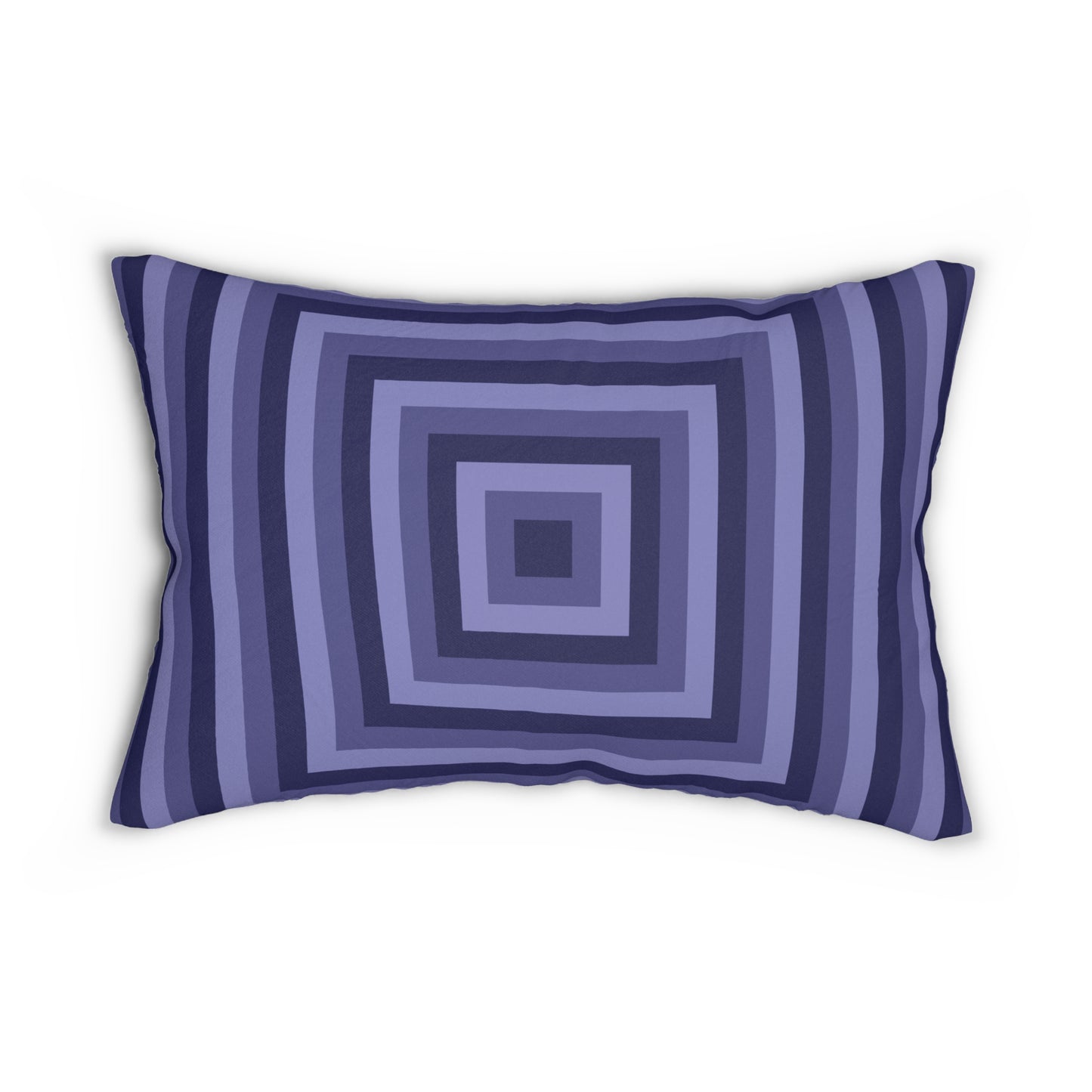Purple Optical Illusion Lumbar Pillow – Retro Concentric Square Pattern Throw Cushion for Modern and Trippy Decor