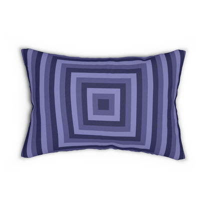 Purple Optical Illusion Lumbar Pillow – Retro Concentric Square Pattern Throw Cushion for Modern and Trippy Decor